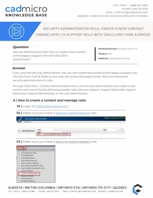 3DEXPERIENCE Knowledge Base_ Creating a new contact or applying a support role with DSX.Client Care & Order - cover