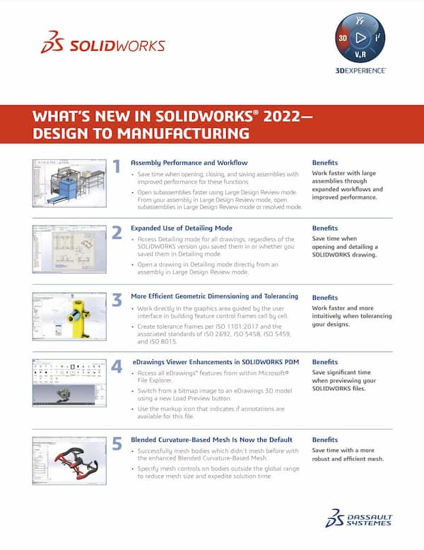 What's New in SOLIDWORKS 2022 Design to Manufacturing